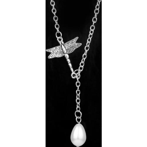 HEYu Fashion Women Betterfly With Bead Pendant Necklace Chain For Lady Wedding Jewelry