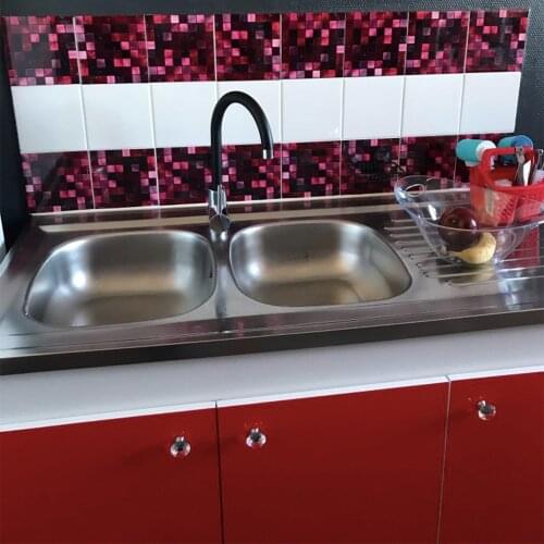 Mosaic tile wall stickers retro self-adhesive waterproof splashback DIY kitchen bathroom home wall stickers vinyl 3D