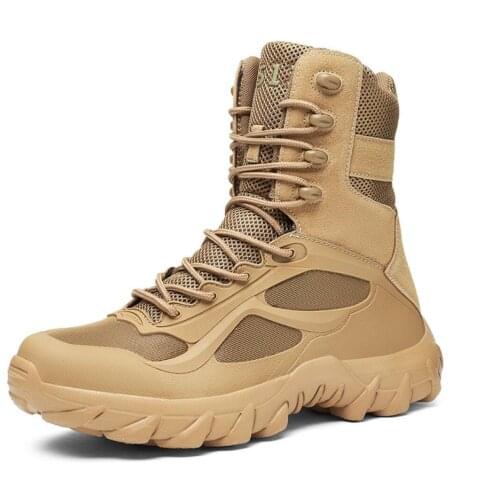 2021 new high-top military boots mens outdoor hiking shoes special forces tactical combat boots desert tooling boots Motorcycle
