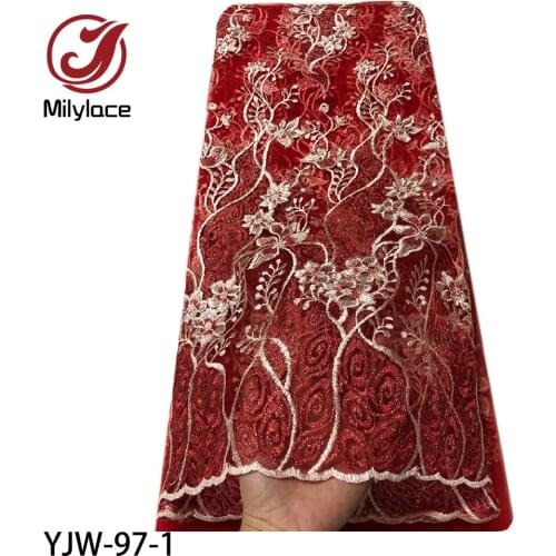 NEW African Embroidery Lace Fabric High Quality Tulle Net French Net Lace Fabric for Wedding YJW-97