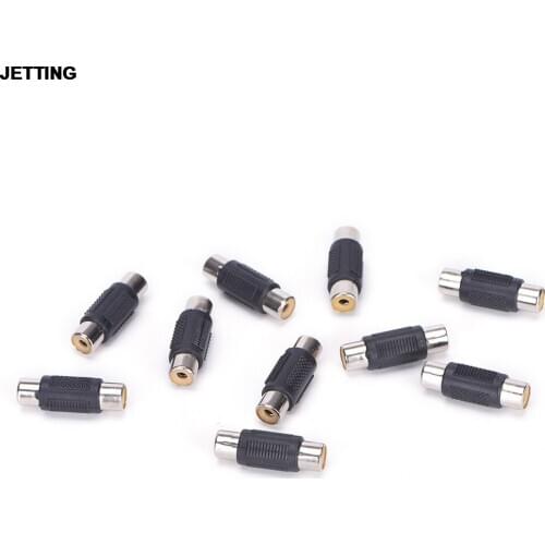 JETTING 10Pcs RCA Female to Female Coupler Plug Audio Video AV Cable Adaptor RCA Joiner Drop Shipping