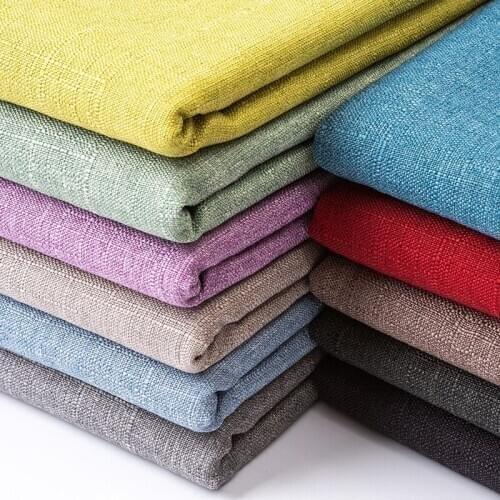 150x50cm Plain Fabric Sofa Fabric Thickened Coarse Linen Cotton and Linen Solid Color Dustproof Tablecloth Coarse Linen Fabric