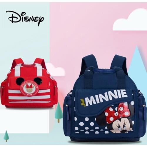 Disney Portable Multifunctional Baby Diaper Bag Mommy Waterproof Backpack Pregnant Baby Care Bag Large Capacity Baby Storage Bag