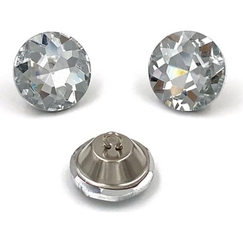 50pcs New Desgin Round Upholstery Tufted Rhinestone Glass Crystal Shank Sofa Button With Metal Loop for Sofa