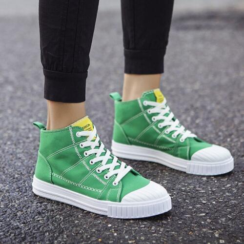 QWEDF Men casual shoes lace up trend men flat shoes breathable male flat 2019 Men sneakers wear-resistant top shoes A4-96