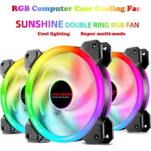 Colorful RGB Computer Case PC Fan Adjust Cooling Fan 12cm Quiet Control AURA SYNC Computer Cooler Cooling RGB Case Fans