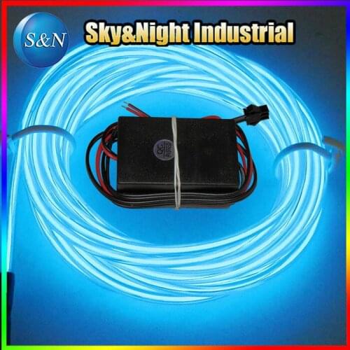 BLUE COLOUR 10M ) Neon El Wire +12V INVERTER (Steady on/Flashing/Off) Functions with Free shipping