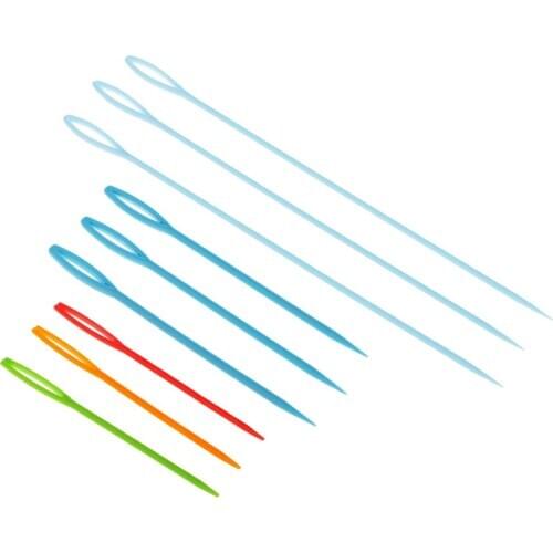 Plastic Wool Hand Knitting Yarn Needles Cross Stitch Knitting Needles, Assorted 3 Sizes