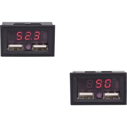 Taidacent 12.6V 24V 48v to 5v 2A Dual USB Mobile Phone Charging Power Supply Module with Voltage Display Battery Level Monitor