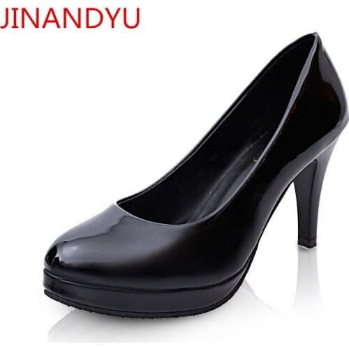 Platform High Heels Women Shoes Pumps Womans Dress Shoes Stiletto Heels New Comfy Round Toe Black Office Shoes Women High Heel
