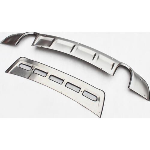 Wotefusi 2pcs Front Guard Rear Bumper Protector Stainless Steel for Audi Q5 2013-2017 [QPA679]