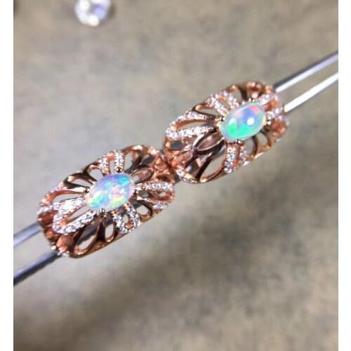 Natural Opal Earrings 925 Silver Womens Earrings Simple, Cute and Fashionable All-match