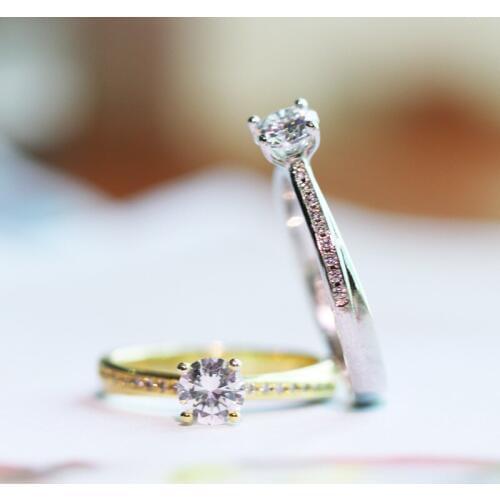 WYJZY Simple geometric pattern ring for women exquisite zircon ladies fine jewelry fashion marriage wedding ring