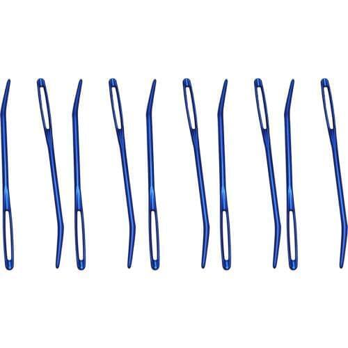 10 Pieces Aluminium Large-eye Bent Tip Tapestry Darning Needles Knitting Craft Tapestry Bent Needles Great For Crafts