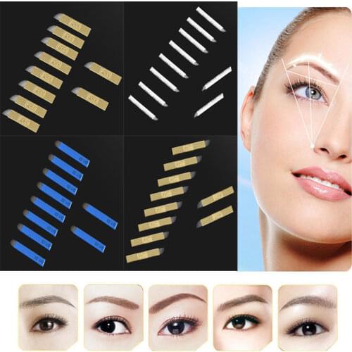 10 pcs Permanent Makeup Manual Eyebrow Tattoo Needles Blade For 3D Embroidery Microblading Tattoo Pen Machine
