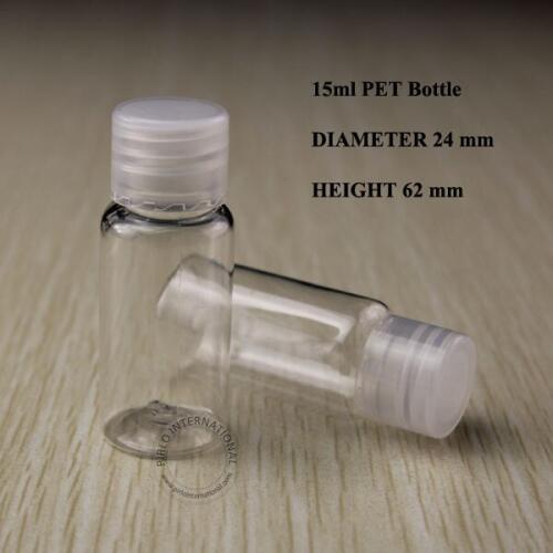 100PCS 15cc High Quality Clear Plastic Lotion Bottle Small Cosmetic Packaging Container With Transparent Screw Lid Free Shipping