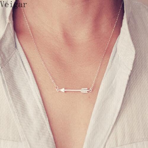 2020 Fashion Arrow Necklaces & Pendants Gold Color Girl Clavicle Chain Necklaces Jewelry for Women Collares Mujer