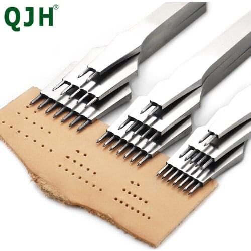 3/4/5mm Die-steel Leather Punch Tool Round Hole Craft Leather Chisel Pricking Iron Stitching Tools Handmade Leather Punch Tool