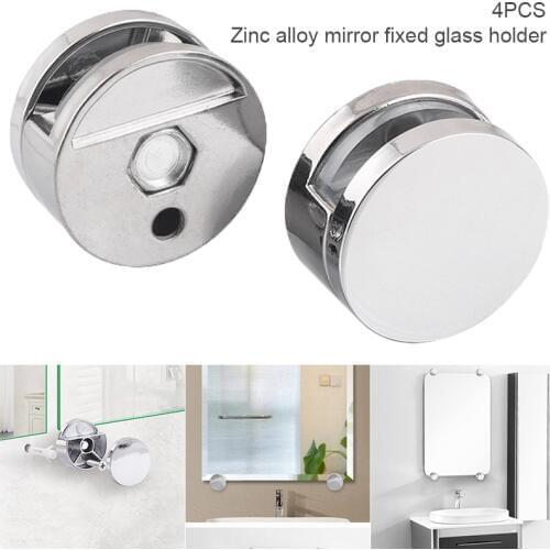 4Pcs Glass Clamp Bathroom Mirror Clips Zinc Alloy Glass Clip Shelf Support Brackets Holder UD88