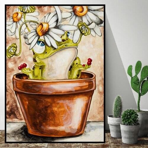 5D DIY Diamond Embroidery Animal Frog Flower Full Square Diamond Mosaic Painting by Numbers Needlework Cross Stitch Kit Pictures