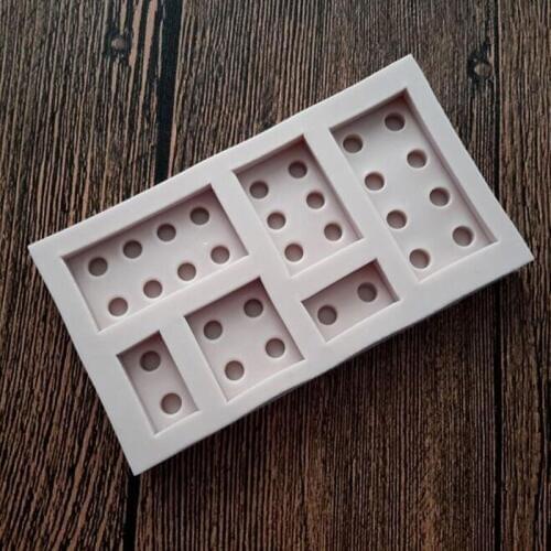 6 Cavity Domino Silicone Cake Chocolate Mould Fondant Candy Soap Mold Decorative Bakeing Tools MF387