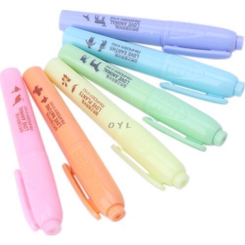 6pcs/Set Candy Color Highlighter Notebook Maker Pens Fluorescent Line Marker Pen