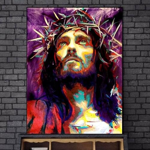 Abstract Jesus Canvas Paintings On The Wall Posters And Prints King Of Kings Graffiti Art Canvas Pictures Home Wall Decoration