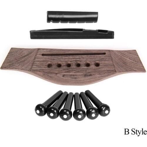 Rosewood + Plastic Acoustic Guitar Rosewood Bridge Nuts Bridge Pin Set