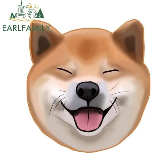 EARLFAMILY 13cm x 12.5cm for Shiba Inu Car Sticker DIY Waterproof ATV Decal Personality Air Conditioner Car Body Decoration