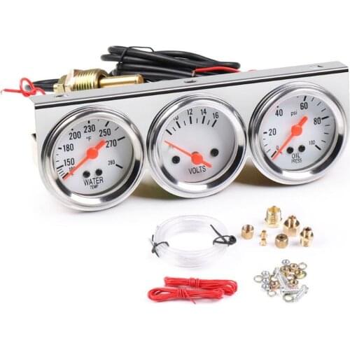 Cars Modified Instrument 52mm Mechanical Water Temp Gauges Oil Pressure Gauges White Volt Meters 2 Inch Combination Device