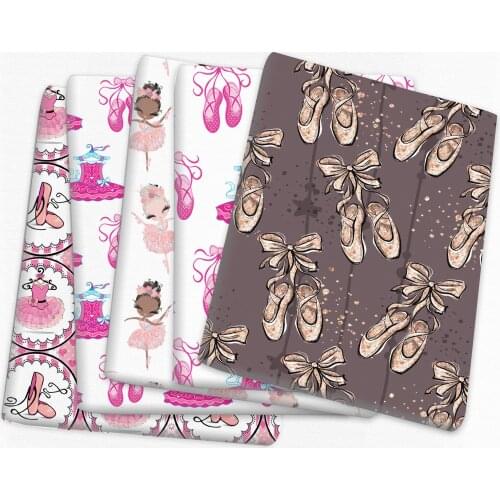 David accessories 50*145cm Ballet Shoes Patchwork Printed Polyester Cotton Fabric Patchwork Bedding Quilting Fabric,1Yc11843