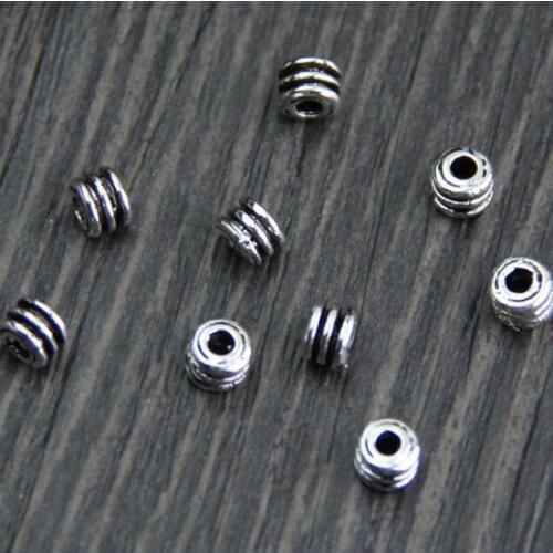 Handmade 100% 925 Silver End Beads Vintage Sterling Jewelry Small Beads Pure Silver DIY Jewelry Spacers