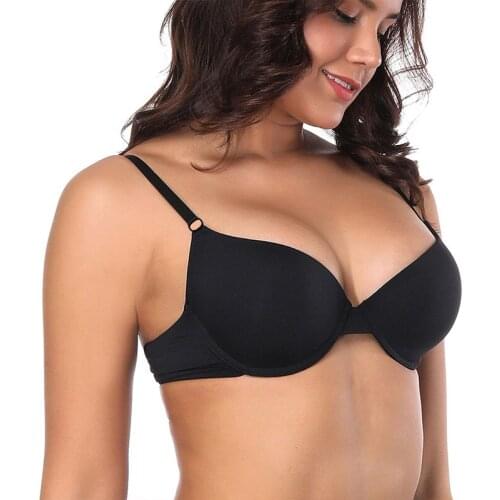 Plus Size Womens Smooth Push Up Bras C D DD E Cup Sexy Women Underwire Bra Underwear T-shirt Bra Bralette Sexy Lingerie BH Top
