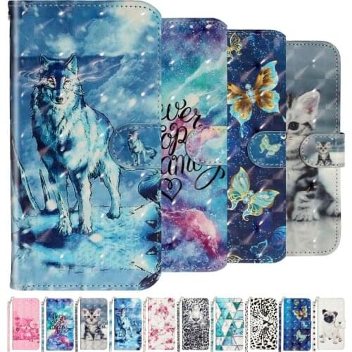 Wolf Cat Boys Kids Flip Case For Cover Xiaomi Note 10 CC9E CC9 Pro A3 A2 Lite F1 Redmi 7 9 9A 9C Patterned Leather Wallet V01G