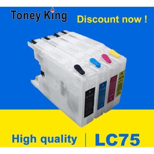 Toney King LC75 XL Printer Ink Cartridges For Brother LC 12 40 71 73 75 400 1220 1240 For MFC-J6910CDW J6710CDW J5910CDW Printer