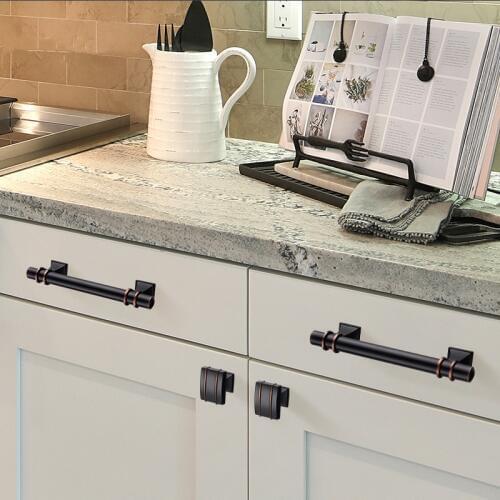 Black Handles for Furniture Cabinet Handles Drawer Knobs and Handles Zinc Alloy Kitchen Handle Cupboard Pull Furniture Hardware