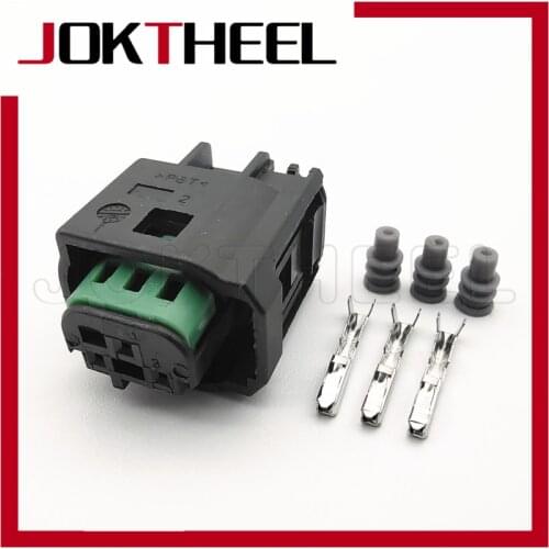 1-20sets Tyco AMP 3 Pin female waterproof black switch air pressure sensor plug for Benz BMW Citroen Peugeot 968402-1 1-967642-1