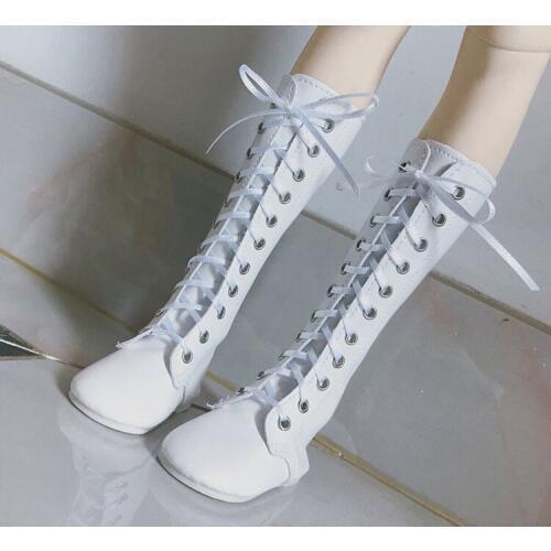 D01-P355 children handmade toy 1/3 Doll Accessories BJD/Sd shoes black white Tied lace flats Martin boots 1pair