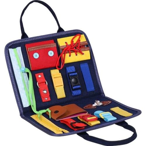 Baby Kids Busy Board Zip Button Lace Up Tool Toy Montessori Toys Early Education Dress Training Baby Busy Board Busy Bag Toys
