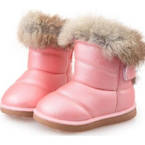 Children Boots Childrens Rubber Boots Children Thicken Plush Snow Boots Child Warm Leather Short Baby Infant Shoe