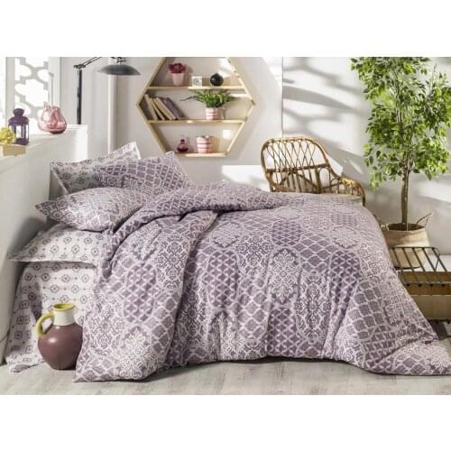 Donjette 100 Cotton Double Duvet cover set Purple