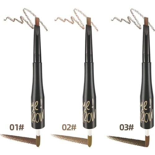 Double-headed Automatic Rotating Eyebrow Powder Eyebrow Pencil Waterproof 2 IN I Long-lasting Non-smudge Eyebrow Pen TSLM1
