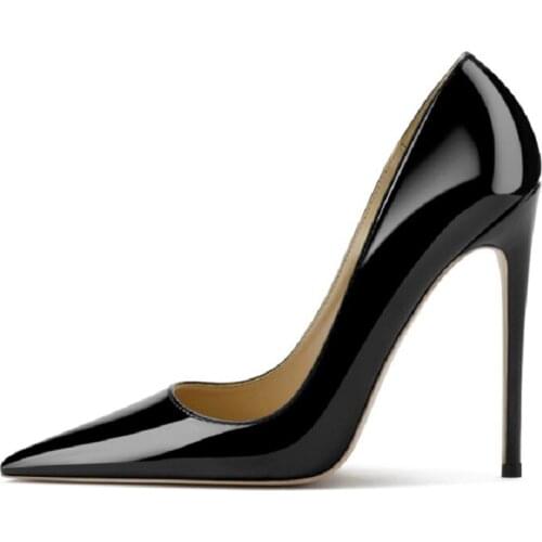 Luxury Brand Red Bottom Patent Leather 12cm Pump Shoes Women Office Shoes Party Shoes Wedding Shoes Nightclub Shoes Size34-46