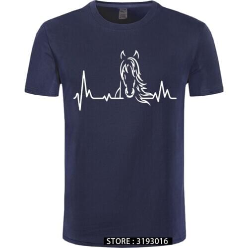 Heartbeat of Horse O-Neck Loose Tees 2020 NewestJapanese T-Shirt Men Aesthetic Cotton Short Sleeve Clothing Shirt