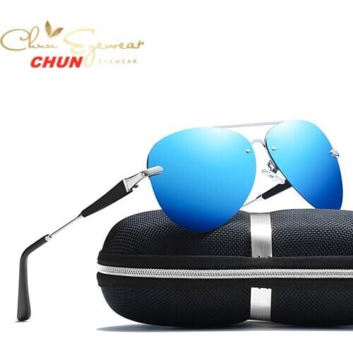 Alloy Frame Classic Driver Men Sunglasses Polarized Coating Mirror Frame Eyewear aviation Sun Glasses For Women M311 + Case