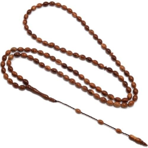 MSL020 High Quality Rosary Beads 99 Prayer Beads Natural Palm Fruit Kuka Tasbih Charm Bracelet 5x8 6x9mm Olive bead