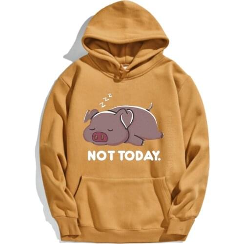 Pink Pig Is Sleeping Male Hoodie Funny Animal Print Costumes Streetwear Man Trend Street Solid Color Pullovers For Men