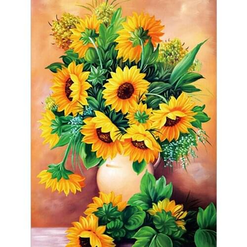 5D DIY Diamond Painting Sunflowers Cross Stitch kit Full Square Diamond Embroidery Flower Mosaic Picture Rhinestone Home decor