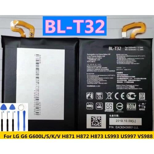 New Battery For LG G6 G600L/S/K/V H871 H872 H873 LS993 US997 VS988 V30 V30+ V30A H930 H932 LS998 Google 2 Pixel 2 XL K30 X410TK