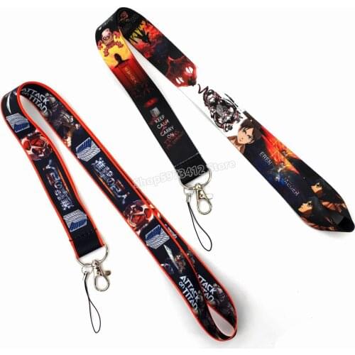 ATTACK ON TITAN Anime Mobile Phone Rope Long Badge Camera Rope Hanging Neck Lanyard Work Permit Card Tag Lanyards Gifts